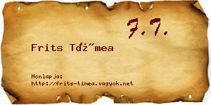 Frits Tímea névjegykártya
